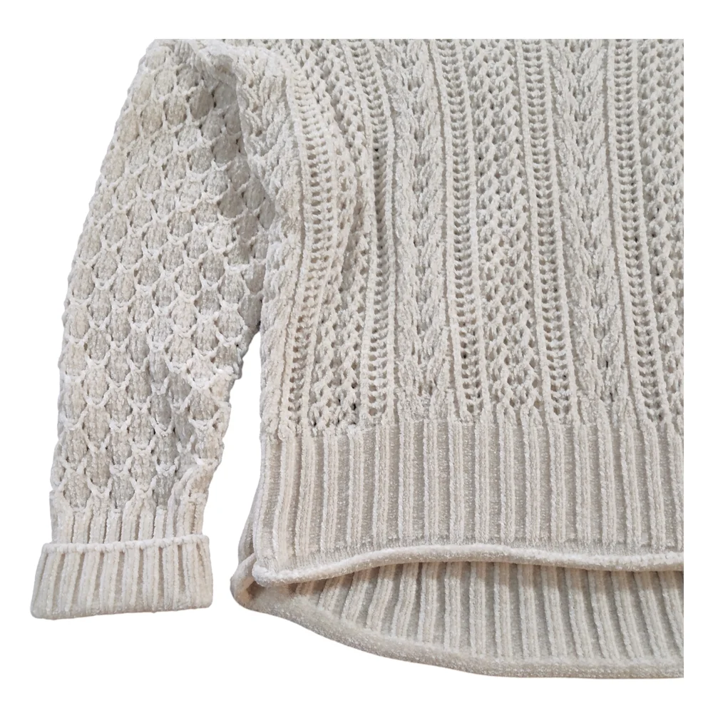 Altar'd State Chenille Cream Cable Knit Sweater Women's Size Small - Picture 3 of 6
